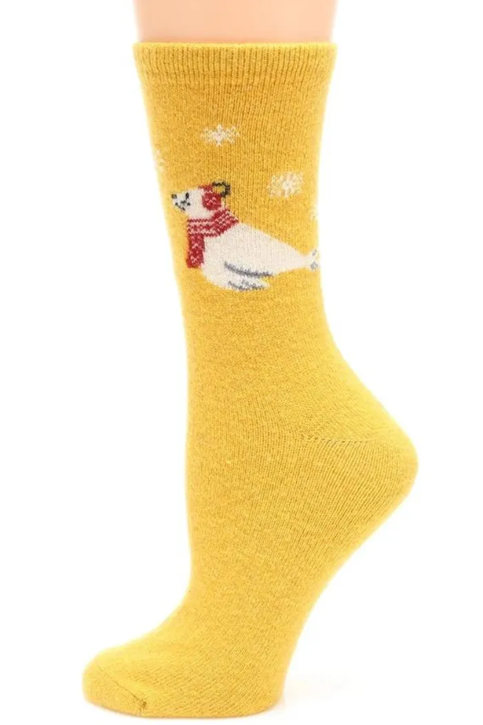 Women's Animals Wool Blend Crew Socks