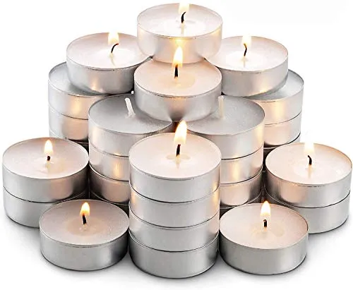 XUEBIN 4 Hour Unscented Tealight Candles for Diwali Decoration Paraffin Wax Candles Smokeless Tealight Diwali Candles for Home Decoration (White) (Pack of 150)