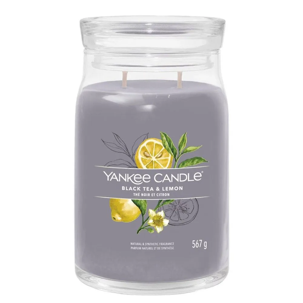 Yankee Candle 567g Black Tea & Lemon Signature Large Jar Candle