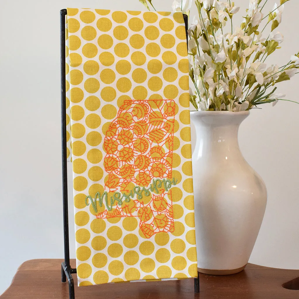 Yellow Dot Mississippi Hand Towel